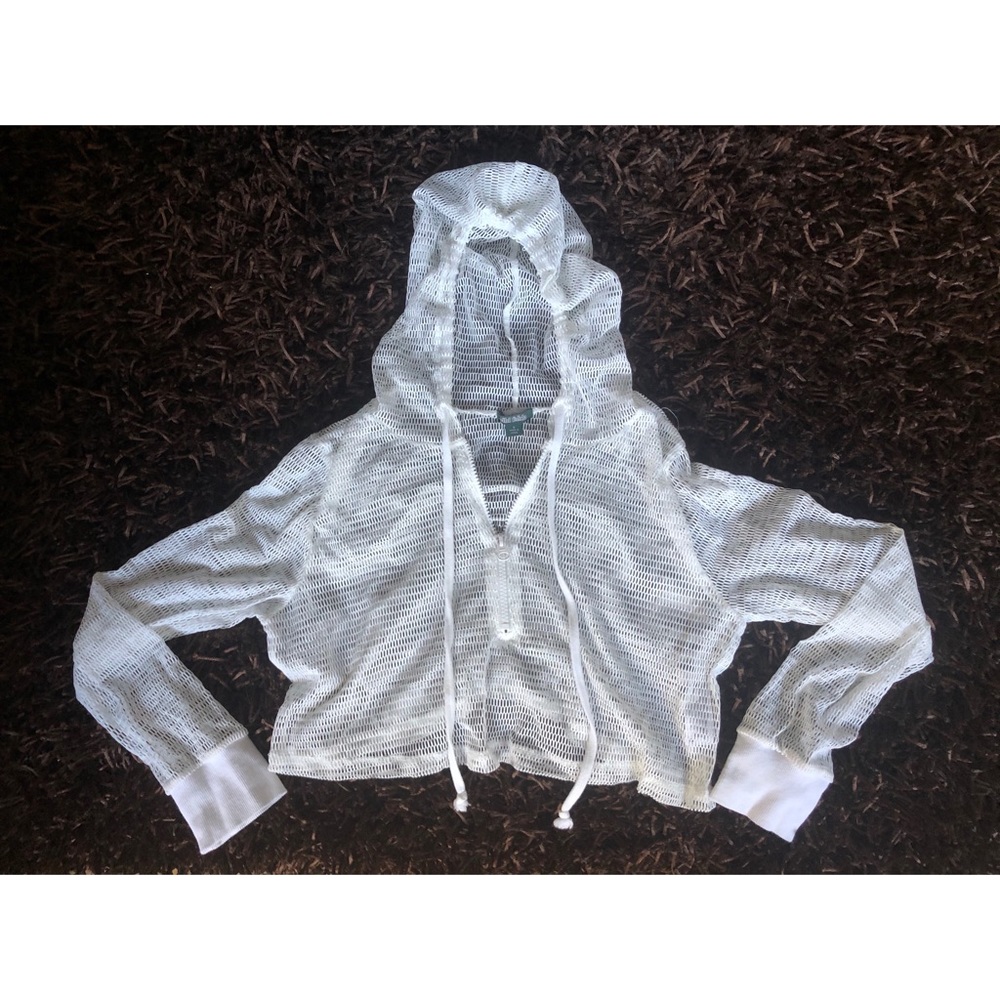 Mesh Cropped Hoodie